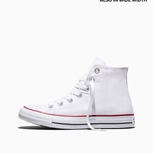 Converse All Star White High-Tops with Red and Blue Details